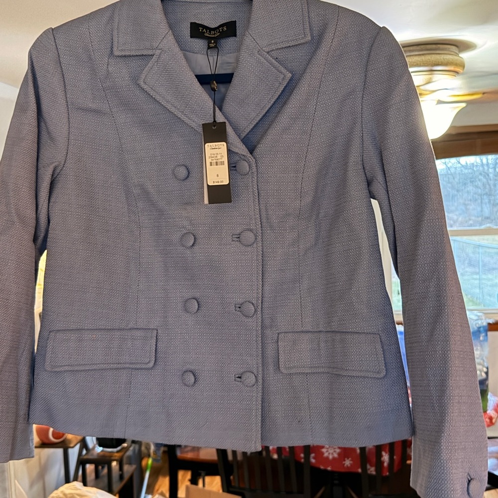 Talbots Gray Textured Blazer Jacket - image 2